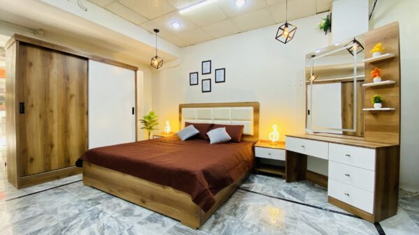 Hazel White Bed with 2 Side Tables, Dresser, Wardrobe