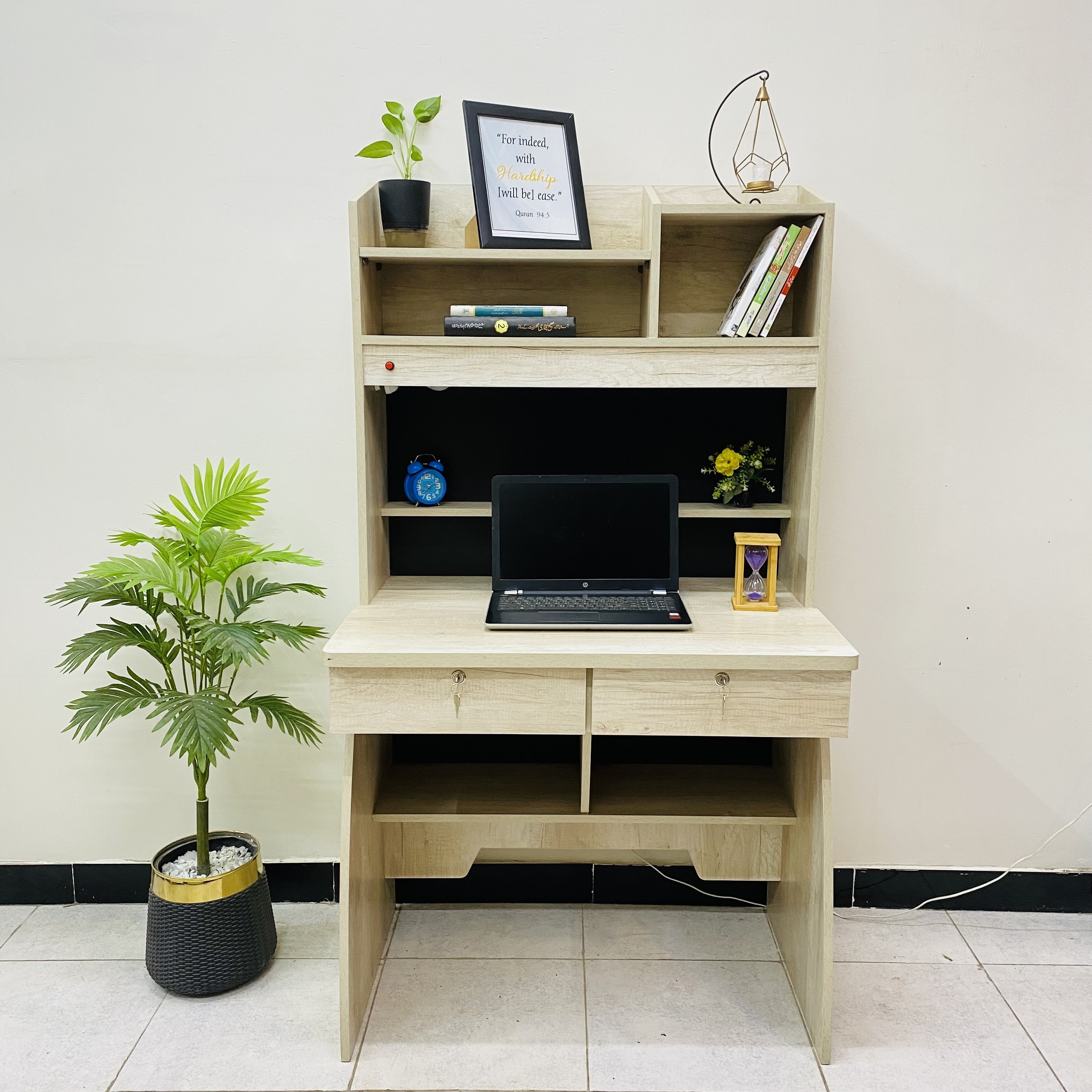 Study with book shelf